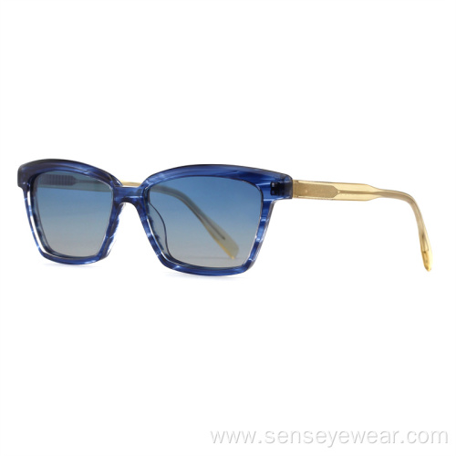 Custom Logo Vintage Bevel Acetate Polarized Sunglasses